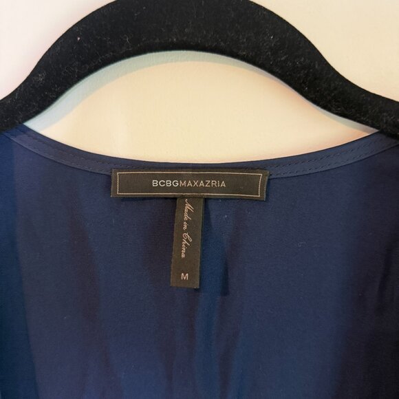 BCBG Maxazria Navy Asymmetrical Tank Top, Size M - Picture 2 of 4